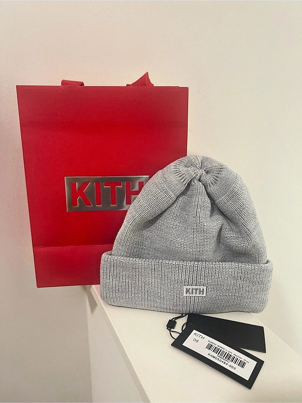 🆕 Kith Classic Beanie Light Heather Grey Beanie NWT